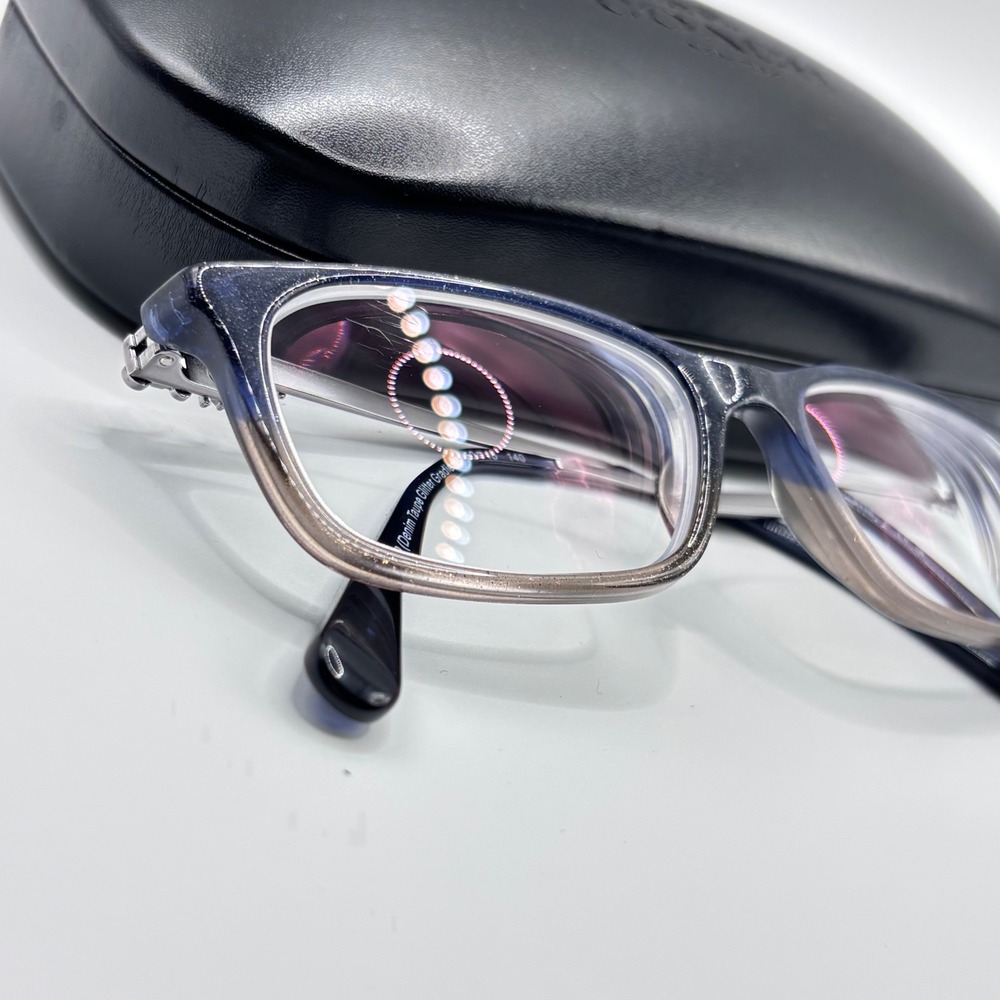 Preppy Sparkle Eyeglasses Coach HC6110 50mm Denim Taupe Glitter Acetate Silver - Picture 6 of 14